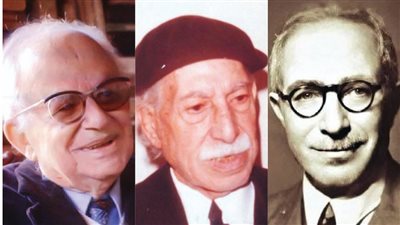محمد حسين هيكل وتوفيق الحكيم ويحيى حقى    